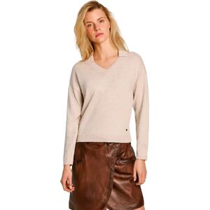 Pepe Jeans Isela V Neck Sweater Light Beige XL Women Pepe Jeans Isela V Neck Sweater Light Beige XL Women