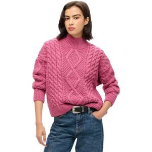 Superdry Aran Cable Sweater Papaya Pink XS Women Superdry Aran Cable Sweater Papaya Pink XS Women