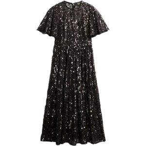 Superdry Volume Tiered Mesh Short Sleeve Midi Dress Pewter Sequin XS Women Superdry Volume Tiered Mesh Short Sleeve Midi Dress Pewter Sequin XS Women