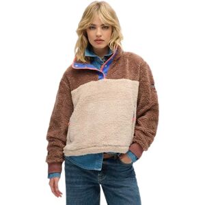 Superdry Super Soft Mash Up Henley Sweater Nutmeg Spice Brown 2XS Women Superdry Super Soft Mash Up Henley Sweater Nutmeg Spice Brown 2XS Women
