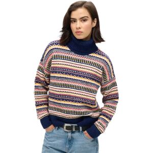 Superdry Textured Pattern Sweater Winter Navy Multi XS Women Superdry Textured Pattern Sweater Winter Navy Multi XS Women
