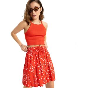 Roxy Flowing Love Short Skirt Poppy Red Dancing Ditsy XS Women Roxy Flowing Love Short Skirt Poppy Red Dancing Ditsy XS Women