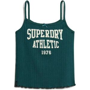 Superdry Ath Ess Graphic Pointele Sleeveless T-shirt Dark Pine Green XS Women Superdry Ath Ess Graphic Pointele Sleeveless T-shirt Dark Pine Green XS Women