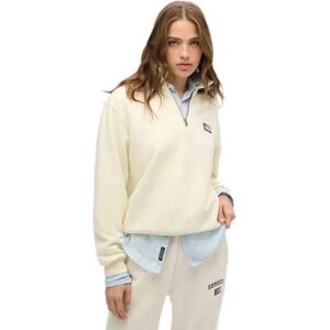 Superdry Athletic Collared Half Zip Sweatshirt Off White L Women Superdry Athletic Collared Half Zip Sweatshirt Off White L Women