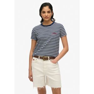 Superdry Essential Logo Str Fitted Short Sleeve T-shirt Richest Navy Stripe 2XS Women Superdry Essential Logo Str Fitted Short Sleeve T-shirt Richest Navy Stripe 2XS Women