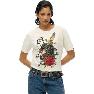 Superdry Neo Trad Tattoo Relaxed Short Sleeve T-shirt Off White Slub XS Women Superdry Neo Trad Tattoo Relaxed Short Sleeve T-shirt Off White Slub XS Women