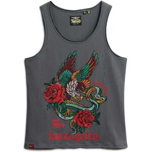 Superdry Neo Trad Tattoo Scoop Sleeveless T-shirt Washed Black Slub XS Women Superdry Neo Trad Tattoo Scoop Sleeveless T-shirt Washed Black Slub XS Women