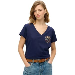 Superdry Suika Metallic Relaxed Vee Short Sleeve T-shirt Rich Navy XS Women Superdry Suika Metallic Relaxed Vee Short Sleeve T-shirt Rich Navy XS Women