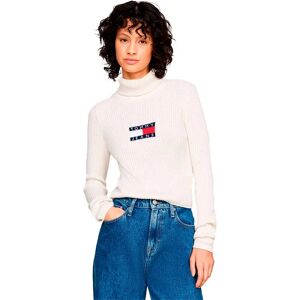 Tommy Jeans Melange Flag High Neck Sweater Ancient White Melange S Women Tommy Jeans Melange Flag High Neck Sweater Ancient White Melange S Women
