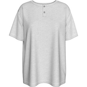 Tommy Hilfiger Modal Henley Short Sleeve T-shirt Warm Ice Grey Heather M Women Tommy Hilfiger Modal Henley Short Sleeve T-shirt Warm Ice Grey Heather M Women