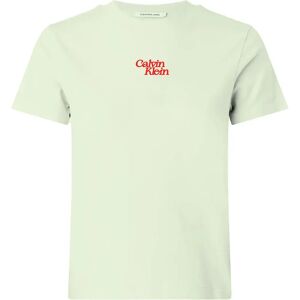 Calvin Klein Jeans Flocked Logo Short Sleeve T-shirt Mint Julep M Women Calvin Klein Jeans Flocked Logo Short Sleeve T-shirt Mint Julep M Women