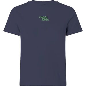 Calvin Klein Jeans Flocked Logo Short Sleeve T-shirt Baritone Blue L Women Calvin Klein Jeans Flocked Logo Short Sleeve T-shirt Baritone Blue L Women