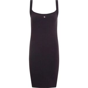 Calvin Klein Jeans Soft Rib Fit&flare Sleeveless Short Dress Ck Black M Women Calvin Klein Jeans Soft Rib Fit&flare Sleeveless Short Dress Ck Black M Women