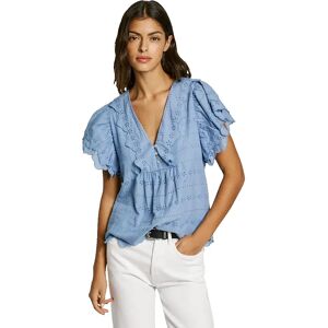 Pepe Jeans Dame Short Sleeve Blouse Steel Blue XS Women Pepe Jeans Dame Short Sleeve Blouse Steel Blue XS Women