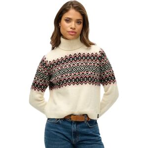 Superdry Fairisle High Neck Sweater Ecru XL Women Superdry Fairisle High Neck Sweater Ecru XL Women