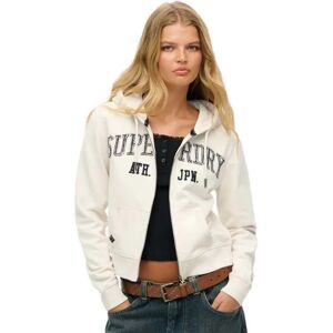 Superdry Atheltic Essential Relaxed Fit Cropped Full Zip Sweatshirt Desert Bone Off White XL Women Superdry Atheltic Essential Relaxed Fit Cropped Full Zip Sweatshirt Desert Bone Off White XL Women