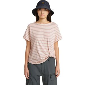 G-star Striped Knot Short Sleeve T-shirt Light Chalk / Liquid Pink Stripe M Women G-star Striped Knot Short Sleeve T-shirt Light Chalk / Liquid Pink Stripe M Women