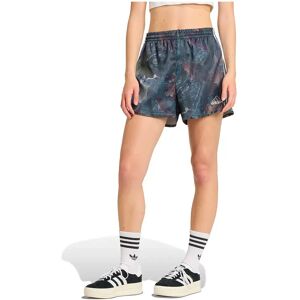 adidas Originals Leaf Camo Print Satin Shorts Black / White M Women adidas Originals Leaf Camo Print Satin Shorts Black / White M Women