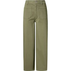 Pepe Jeans Wide Crop Tania Pocket High Waist Pants Khaki Green 28 Women Pepe Jeans Wide Crop Tania Pocket High Waist Pants Khaki Green 28 Women