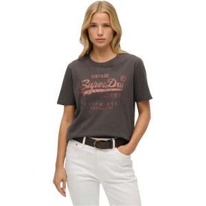 Superdry Embellished Vl Relaxed Fit Short Sleeve T-shirt Bison Black XS Women Superdry Embellished Vl Relaxed Fit Short Sleeve T-shirt Bison Black XS Women