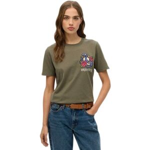 Superdry Old School Tattoo Relaxed Short Sleeve T-shirt Dark Khaki XS Women Superdry Old School Tattoo Relaxed Short Sleeve T-shirt Dark Khaki XS Women