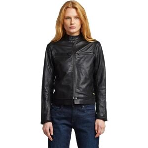 G-star Leather Biker Leather Jacket Dark Black M Women G-star Leather Biker Leather Jacket Dark Black M Women