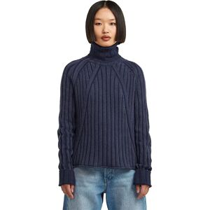 G-star Washed Loose Fit High Neck Sweater Osaka Blue Gd XS Women G-star Washed Loose Fit High Neck Sweater Osaka Blue Gd XS Women
