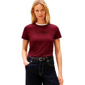 Tommy Hilfiger Script Regular Fit Short Sleeve T-shirt Deep Burgundy XS Women Tommy Hilfiger Script Regular Fit Short Sleeve T-shirt Deep Burgundy XS Women