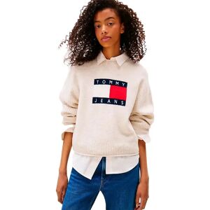 Tommy Jeans Melange Flag Sweater Ancient White Heather XS Women Tommy Jeans Melange Flag Sweater Ancient White Heather XS Women