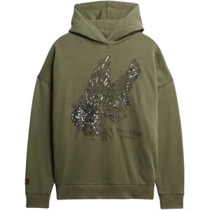Superdry Tattoo Embellish Oversize Hoodie Dusty Olive Green S Women Superdry Tattoo Embellish Oversize Hoodie Dusty Olive Green S Women