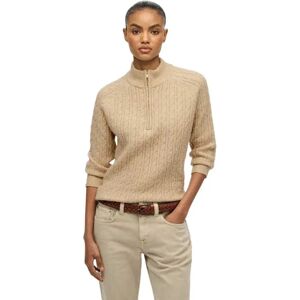 Superdry Brushed Cable Half Zip Sweater Safari Beige Marl XL Women Superdry Brushed Cable Half Zip Sweater Safari Beige Marl XL Women