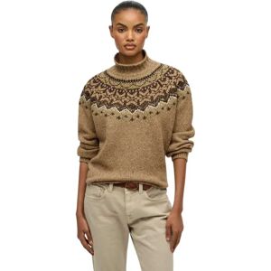 Superdry Fairisle High Neck Sweater Tan Brown Multi L Women Superdry Fairisle High Neck Sweater Tan Brown Multi L Women