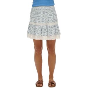 Superdry Printed Lace Trim Short Skirt Ditsy Tile Blue XS Women Superdry Printed Lace Trim Short Skirt Ditsy Tile Blue XS Women