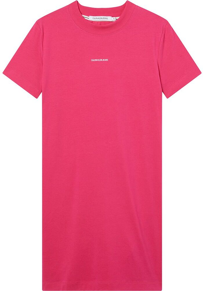 Calvin Klein Jeans Micro Branding Short Dress Party Pink XS Women