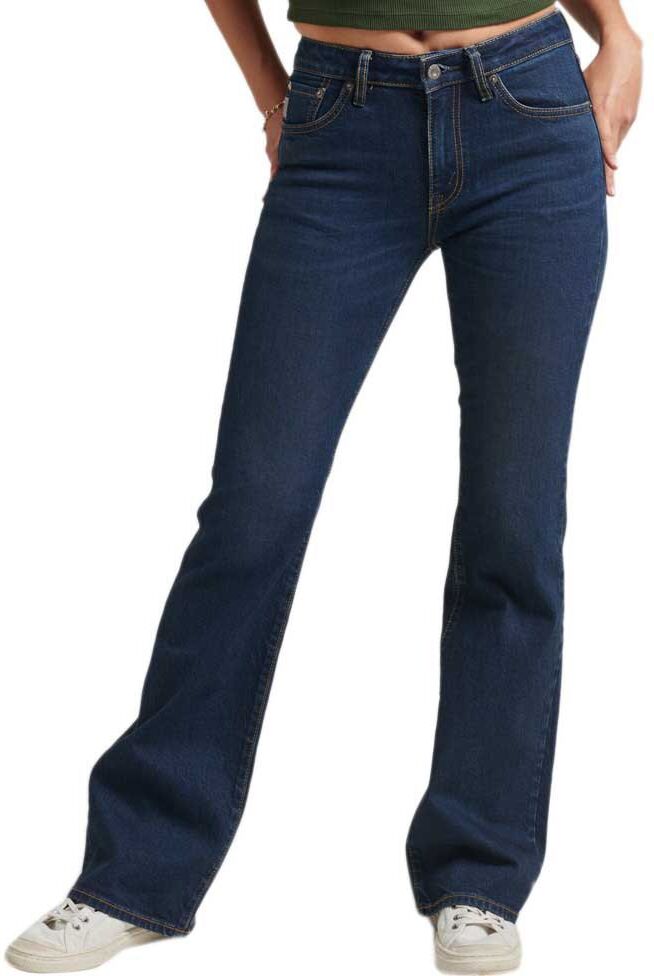 Superdry Vintage Mid Rise Slim Flare Jeans Van Dyke Mid Used 26 Women