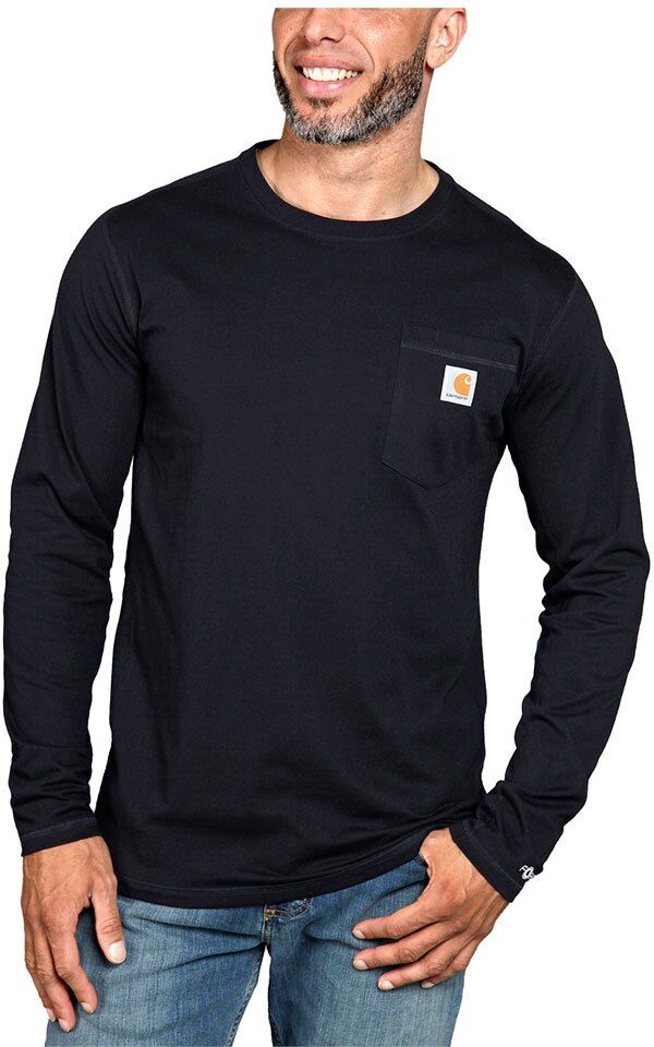 Carhartt Force Flex Pocket Relaxed Fit Long Sleeve T-shirt Black S Men