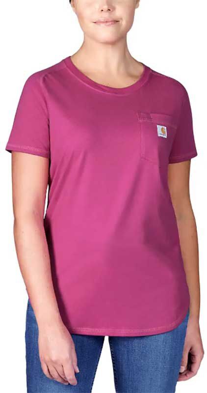 Carhartt Force Pocket Relaxed Fit Short Sleeve T-shirt Magenta Agate S Women