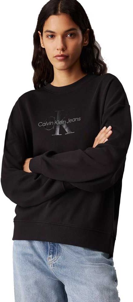 Calvin Klein Glossy Monologo Regular Hoodie Ck Black L Women