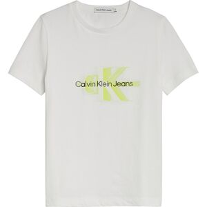 Calvin Klein Jeans Perforated Glow Monogram Short Sleeve T-shirt Bright White 10 Years Boys,Girls