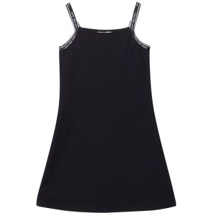 Calvin Klein Jeans Logo Tape Strap Punto Sleeveless Short Dress Ck Black 16 Years Girls