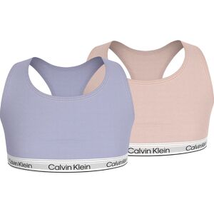 Calvin Klein Jeans G80g800742 Sports Bra 2 Units Silverpeony / Purpleheather 8-10 Years Girls