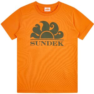 Sundek Mini New Simeon Logo Short Sleeve T-shirt Sun Orange 6 Years Boys,Girls
