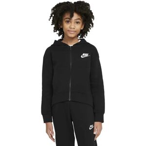 Nike Sportswear Club Fleece Full Zip Sweatshirt Black / White 7-8 Years Girls Nike Sportswear Club Fleece Full Zip Sweatshirt Black / White 7-8 Years Girls
