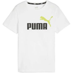 Puma Ess+ 2 Col Logo Short Sleeve T-shirt White / Lime Sheen 7-8 Years Boys,Girls Puma Ess+ 2 Col Logo Short Sleeve T-shirt White / Lime Sheen 7-8 Years Boys,Girls