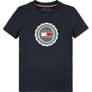 Tommy Hilfiger Stamp Print Towelling Regular Short Sleeve T-shirt Desert Sky 8 Years Boys Tommy Hilfiger Stamp Print Towelling Regular Short Sleeve T-shirt Desert Sky 8 Years Boys