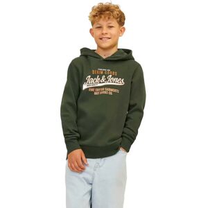 Jack & Jones Logo Hoodie Kombu Green / Print White / Marmelade 8 Years Boys Jack & Jones Logo Hoodie Kombu Green / Print White / Marmelade 8 Years Boys