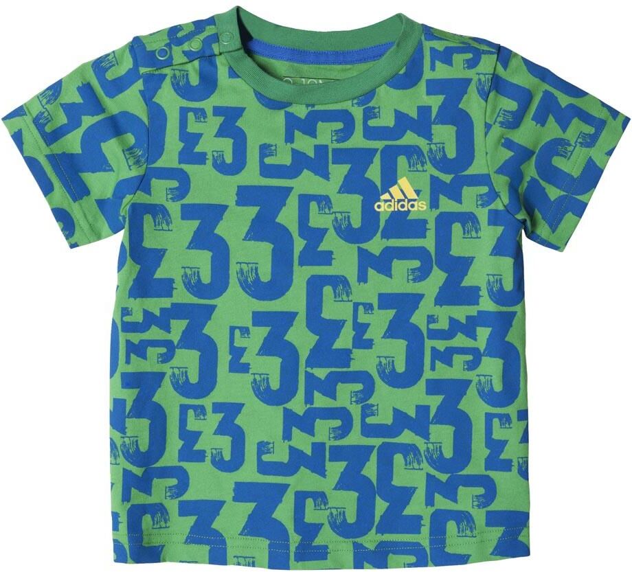 adidas I Summer Set Country Short Sleeve T-shirt Top Signal Green / Bright Yellow Bottom Blue / Bright Yellow 6-9 Months Boys,Girls