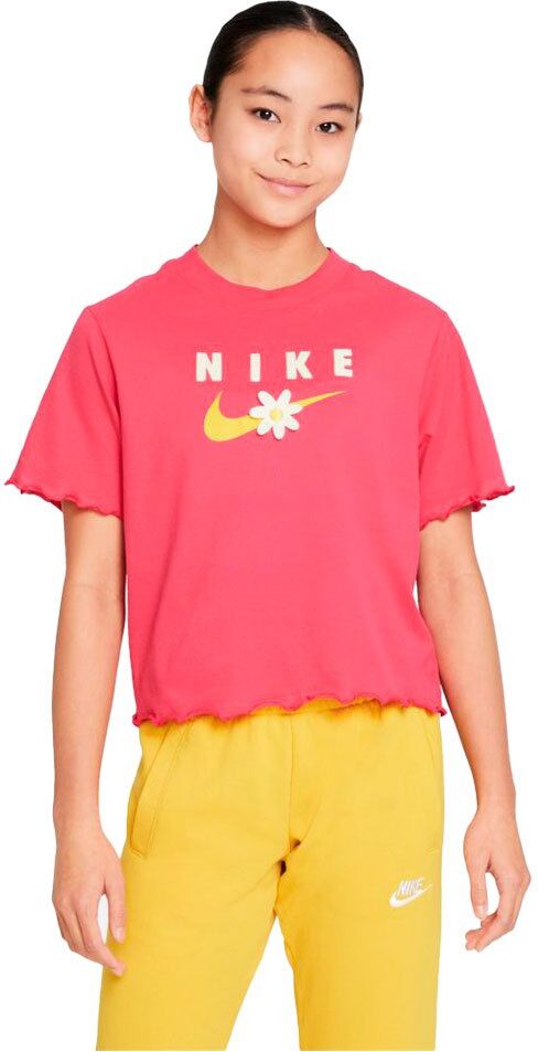 Nike Sportswear Nergy Boxy Frilly Short Sleeve T-shirt Rush Pink 10-12 Years Girls