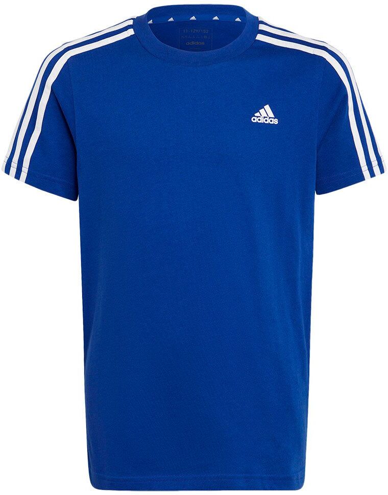 adidas 3s Short Sleeve T-shirt Semi Lucid Blue / White 11-12 Years Boys,Girls