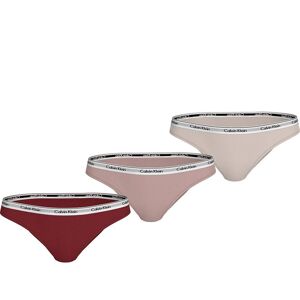 Calvin Klein 000qd5207e Panties 3 Units Syrah / Subdued / Prairie Peach L Women